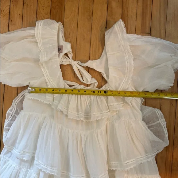 Innika Choo organdy square neckline mini dress size 3 - Picture 5 of 8